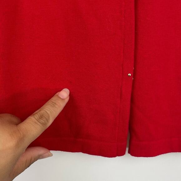 Tommy Hilfiger red long sleeve with gold studded sweater size Medium - Picture 6 of 12
